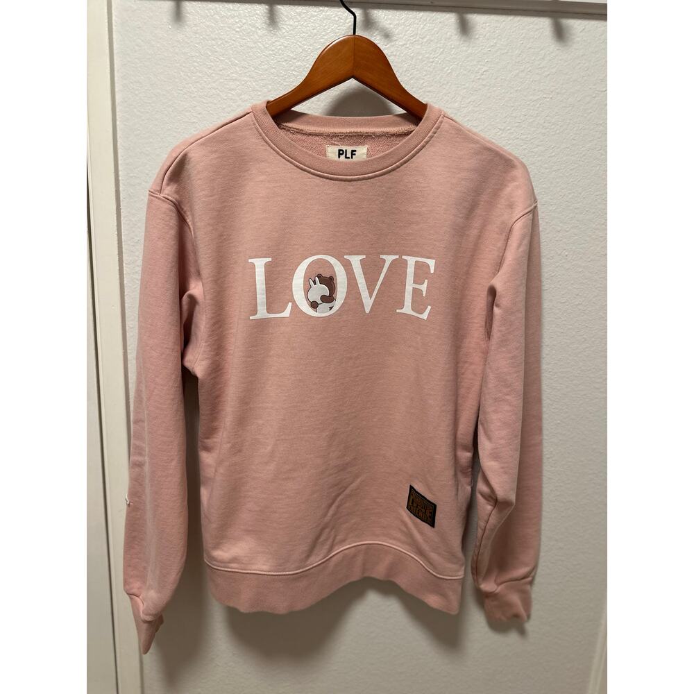 PLF Pushbutton Line Friends Women's Ballet Pink “Love” Sweatshirt, Size M